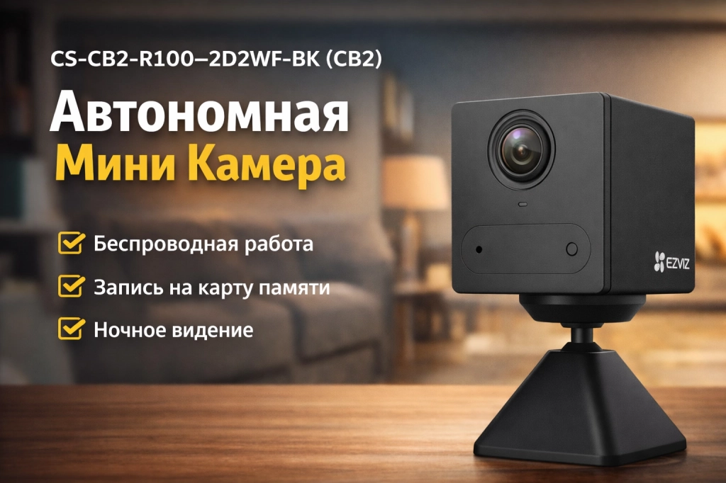 Миниатюрная IP-камера видеонаблюдения EZVIZ CS-CB2-R100-2D2WF-BK(CB2)