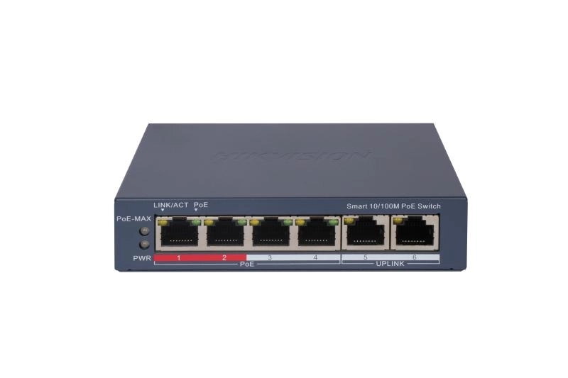 SMART Switch PoE 4 + 2 Uplink Hikvision DS-3E1106P-EI