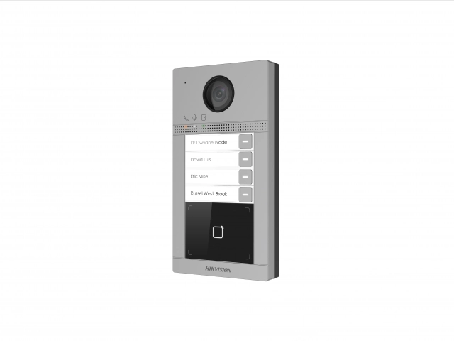 Hikvision 2Мп IP вызывная панель на четырех абонентов с ИК-подсветкой и Wi-Fi DS-KV8413-WME1