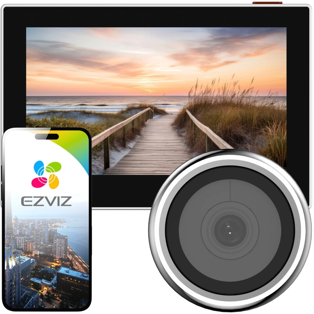 EZVIZ HP2 CS-HP2-R100-6E2WB-GR – беспроводной видеоглазок с экраном 4.3"